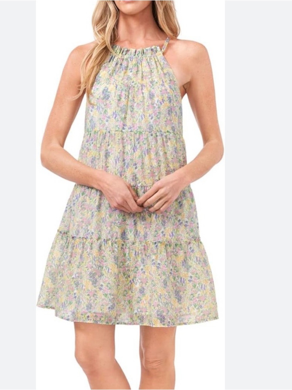 Anthropologie CeCe Ruffled Floral Mini Dress